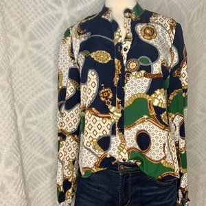 Equestrian Print Blouse